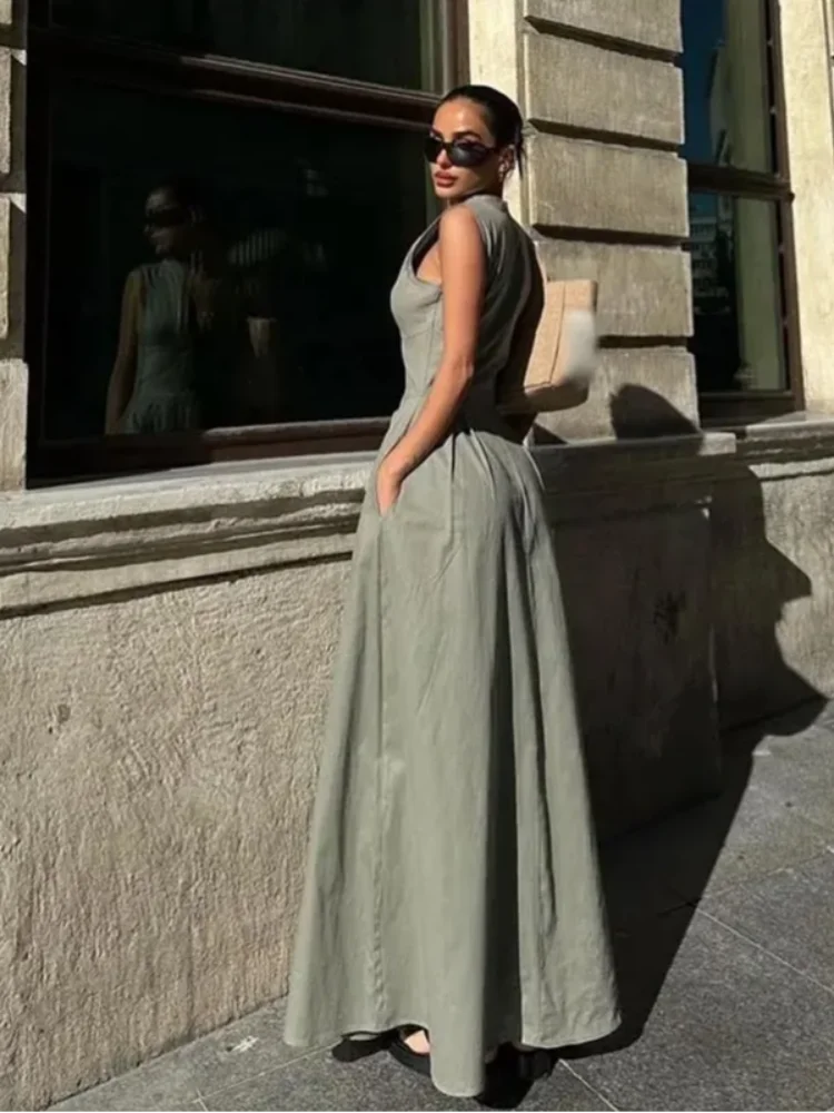 Sleeveless High Waist Dress