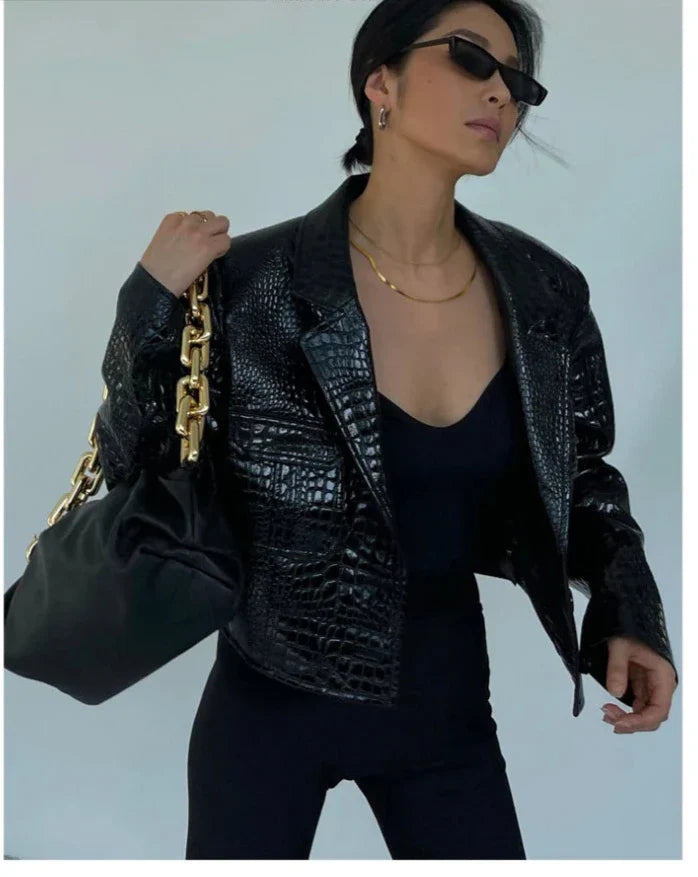 Leire Short Crocodile Jacket