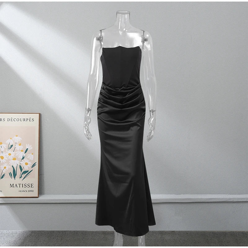 Satin Pleated Dress
