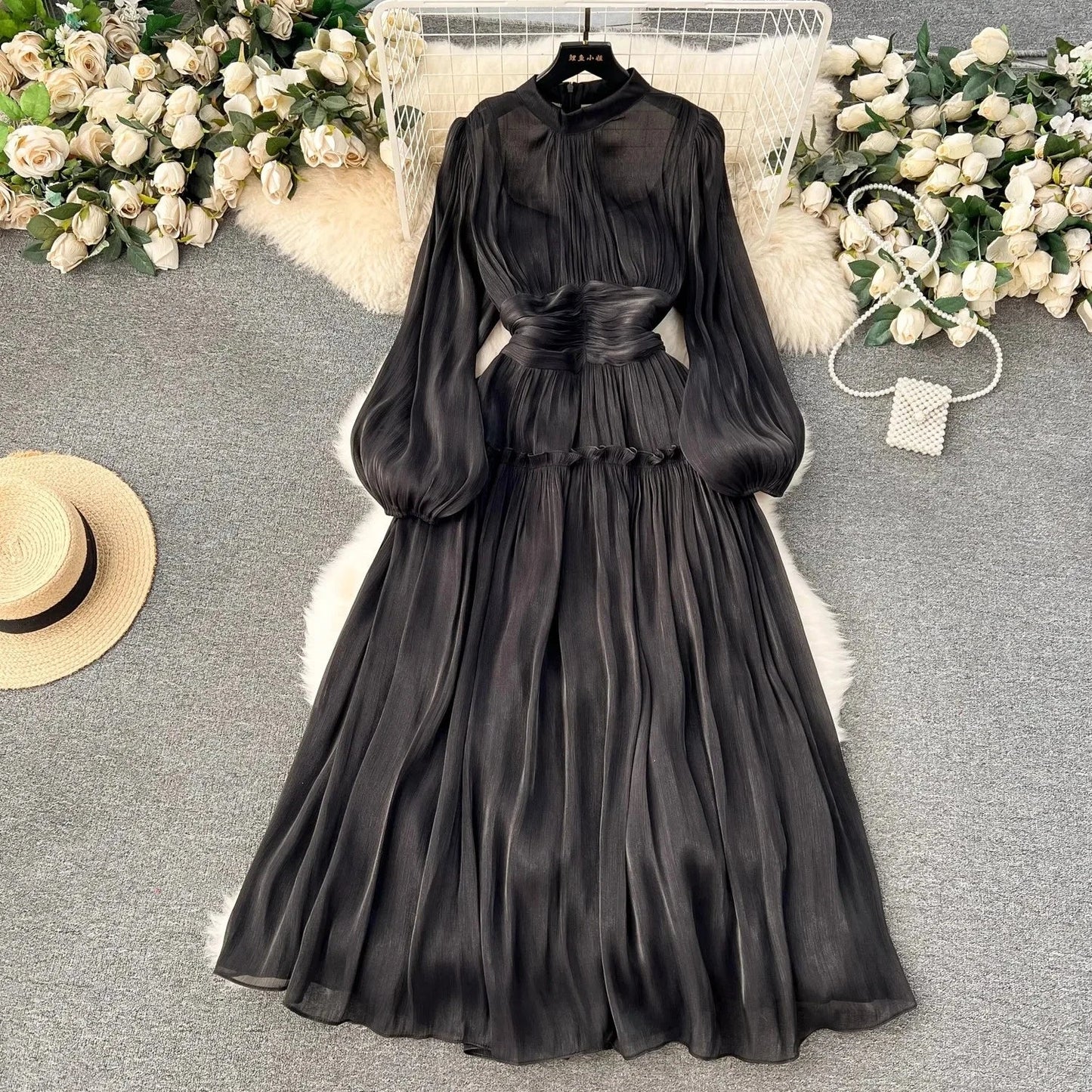 Puff Sleeve Midi Dress