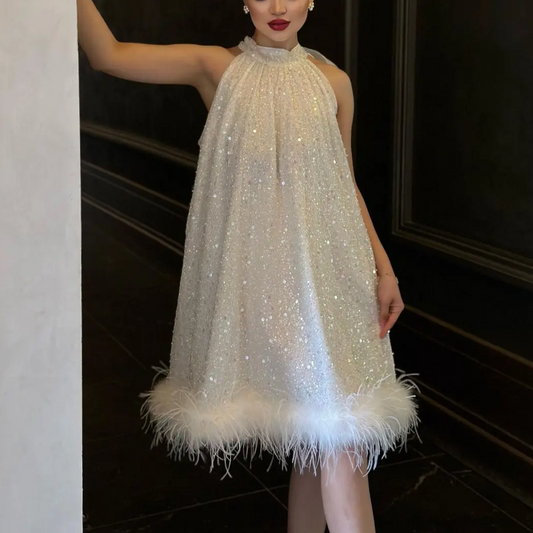 Sequined Feather Dress