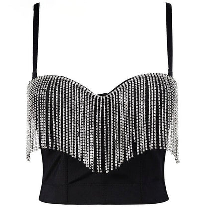 Rhinestone Tassel Top