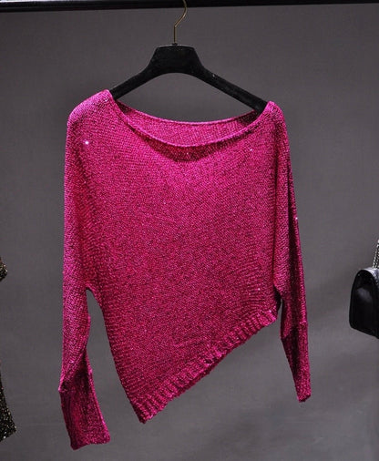 Inclined Sequin Blouse