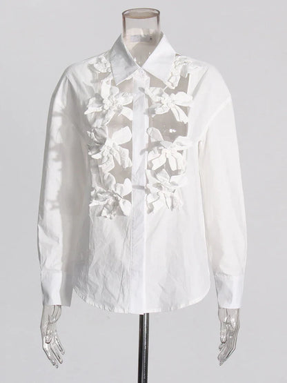 Hollow Flower Long Sleeves Top