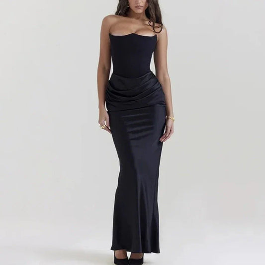 Satin Pleated Dress