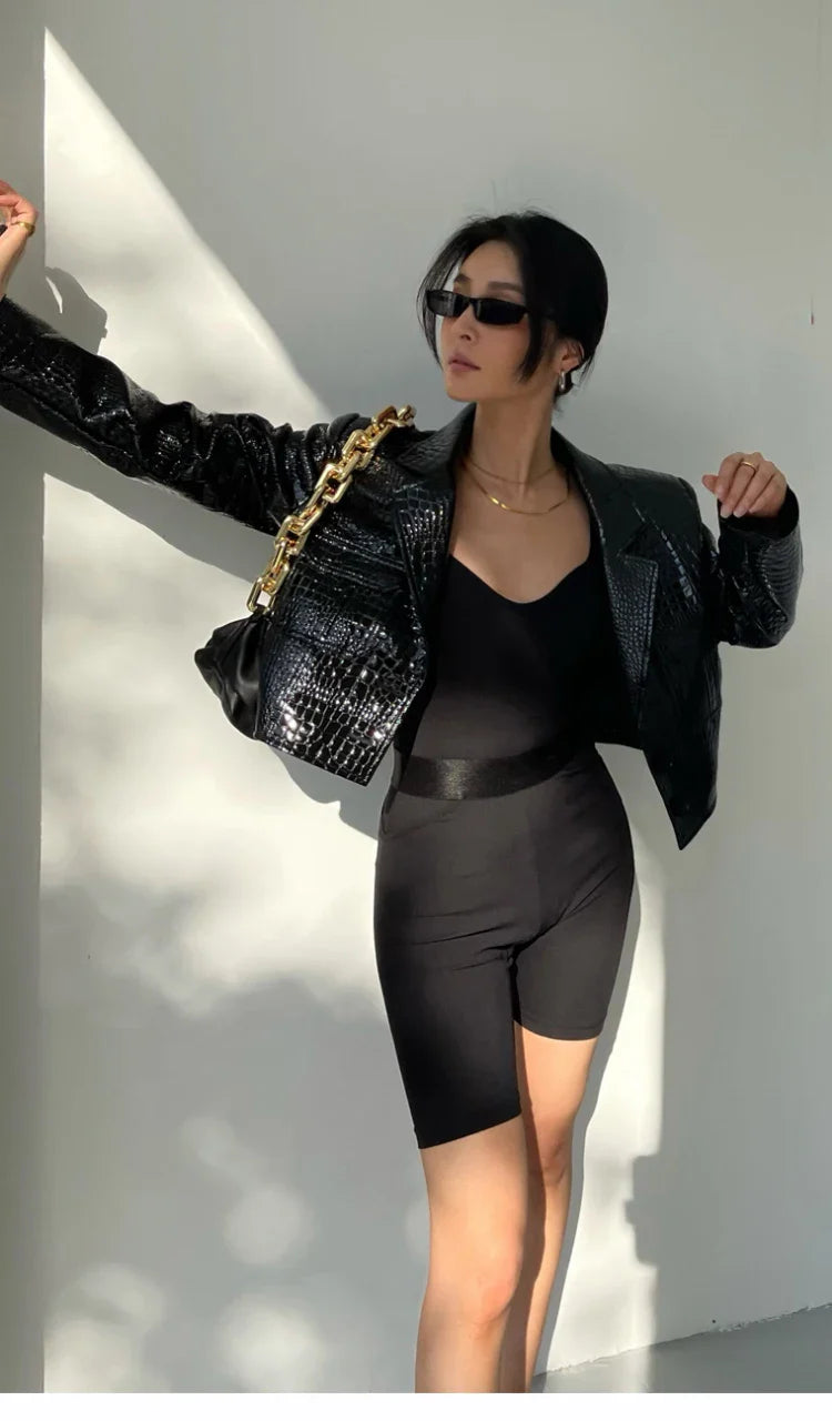 Leire Short Crocodile Jacket