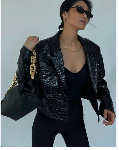Leire Short Crocodile Jacket