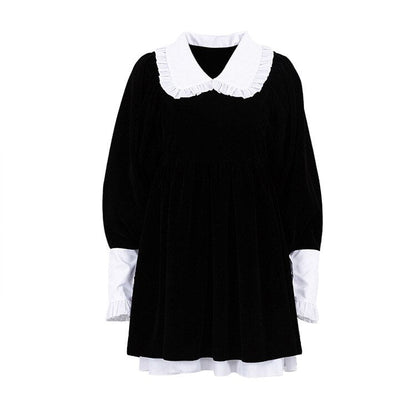 Velvet Doll Collar Dress