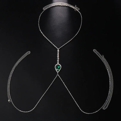 Green Crystal Chest Chain