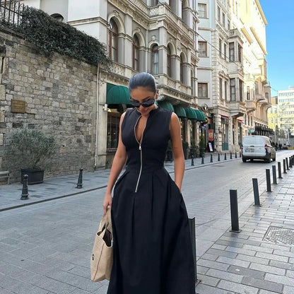 Sleeveless High Waist Dress