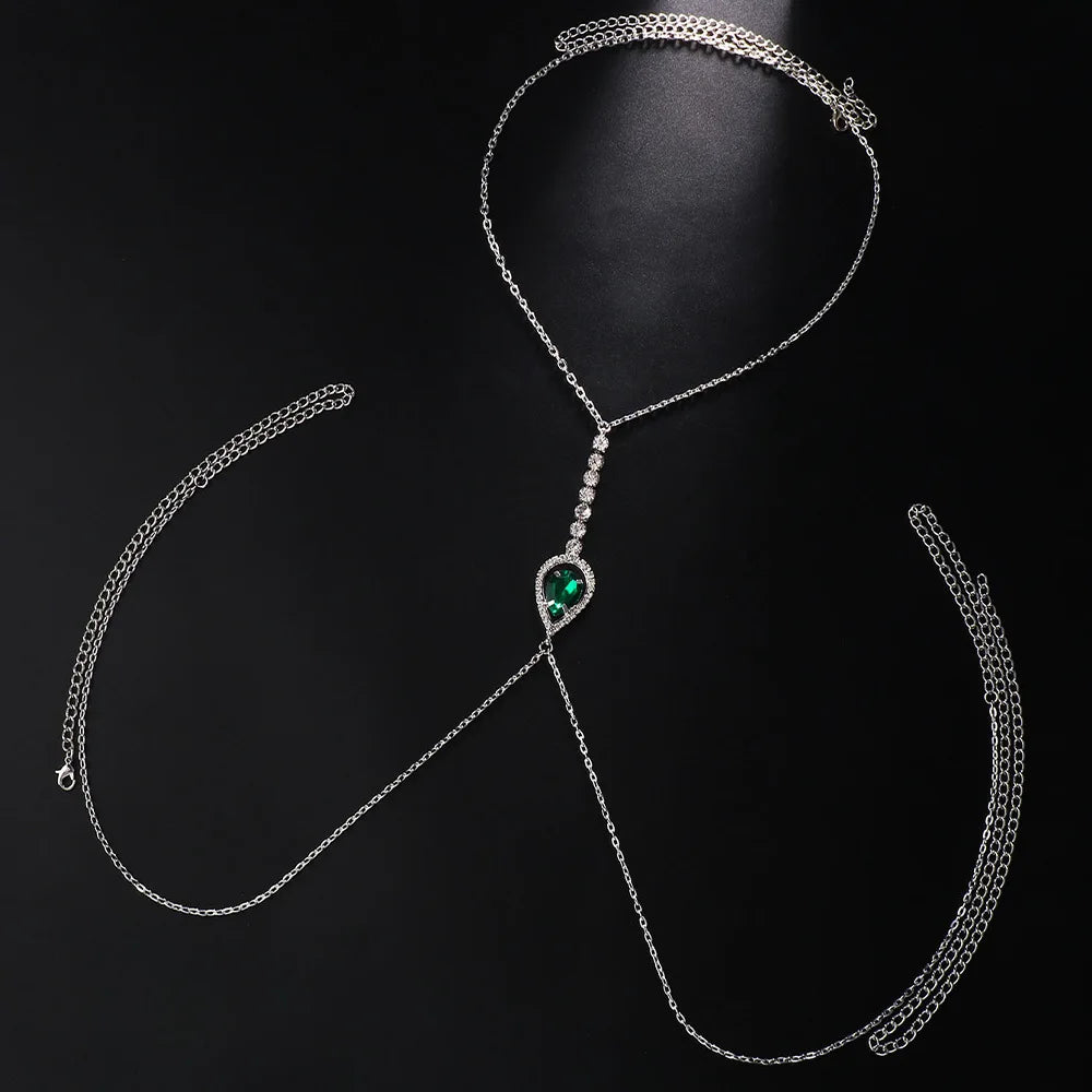 Green Crystal Chest Chain
