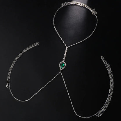 Green Crystal Chest Chain