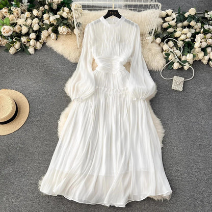 Puff Sleeve Midi Dress