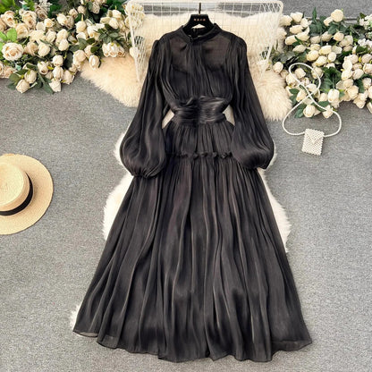 Puff Sleeve Midi Dress