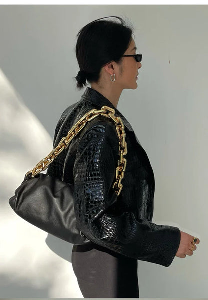 Leire Short Crocodile Jacket