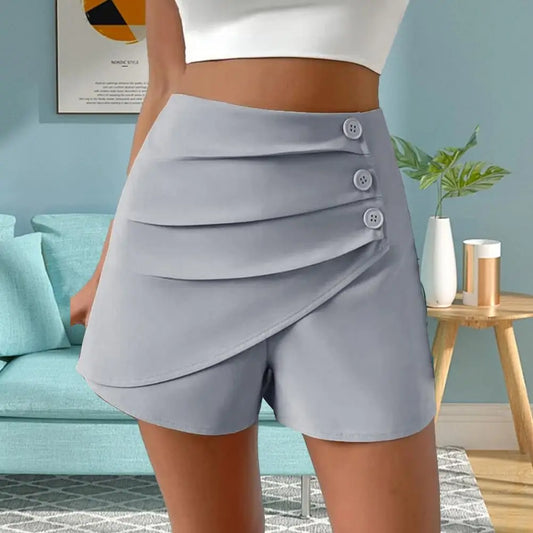 Asymmetric Slim Shorts