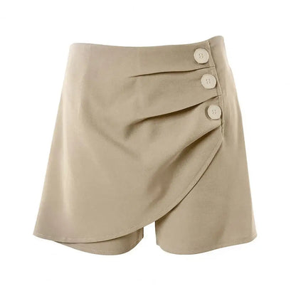 Asymmetric Slim Shorts