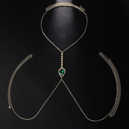 Green Crystal Chest Chain