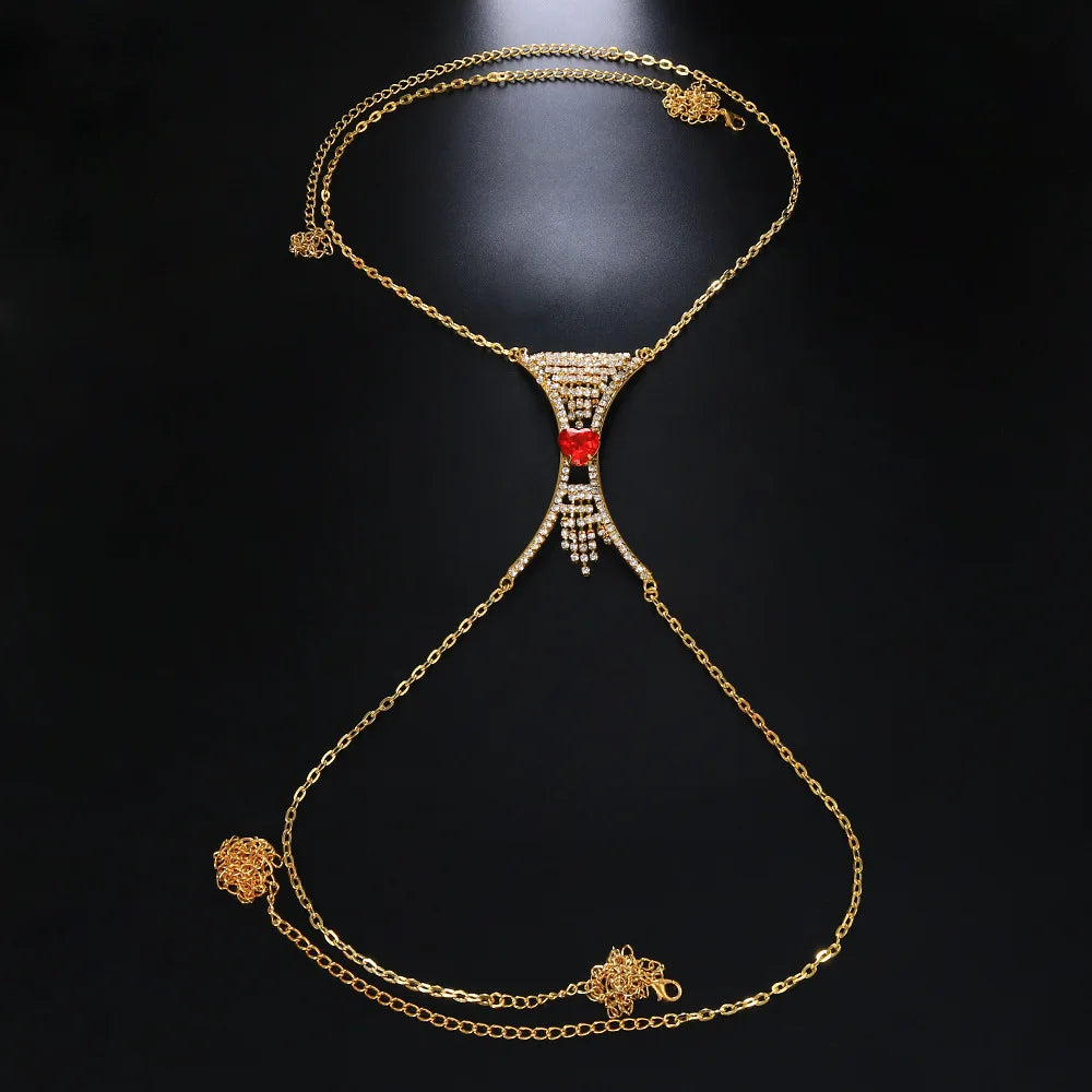 Heart Crystal Chest Chain