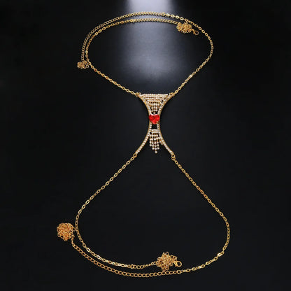 Heart Crystal Chest Chain