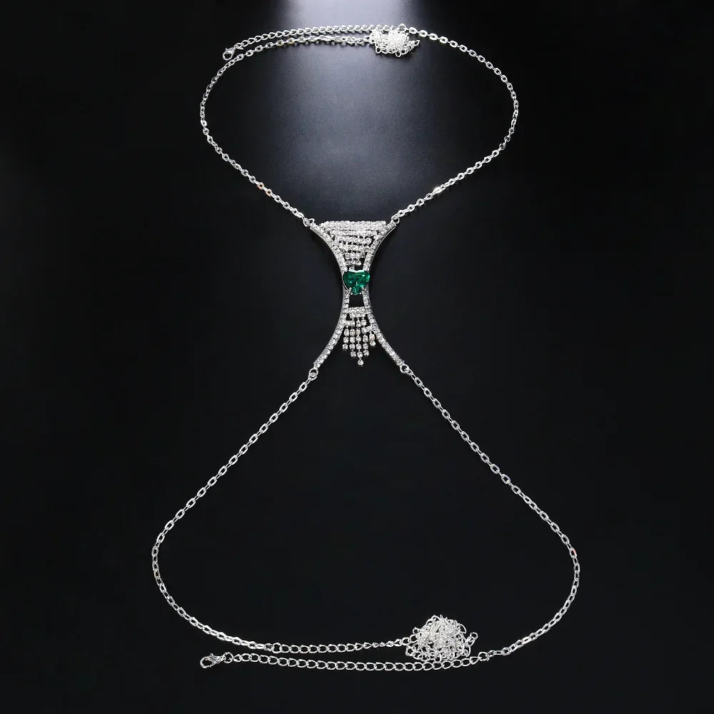 Heart Crystal Chest Chain