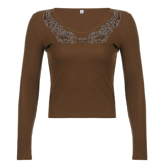 Grunge Rhinestone Crop Top